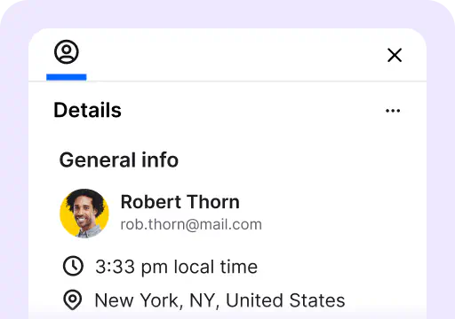 General info is one of the areas available in the customer details tab inside the Archives section of the LiveChat® agent app. It's where you see the name, email, time zone, and customer location.